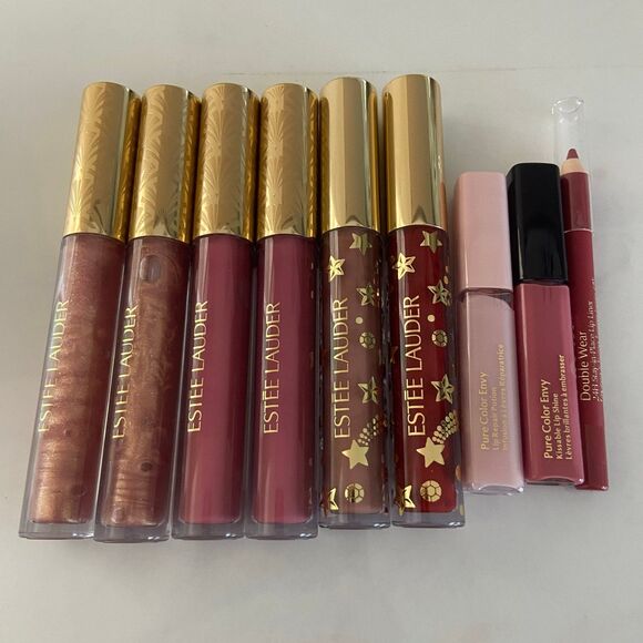 Estee Lauder Lip Gloss Bundle x9, Christmas Holiday Limited edition 2024 & 2023 - Picture 1 of 12